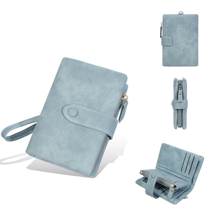 Women's RFID Slim Card Holder Wallet | Thin Bifold Multi Card Case with Zipper