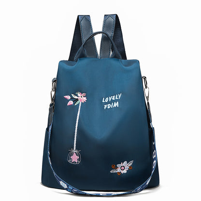 Women's Crossbody Backpack, Embroidered Handbag 2 Ways Convertible Shoulder Bags
