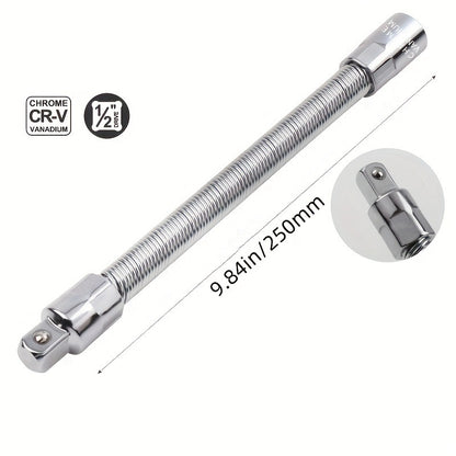 Flexible Socket Extension Bar Set, 360 Flex Rod for Impact 1/4 3/8 1/2 Inch Bendable Drive Extension Rods