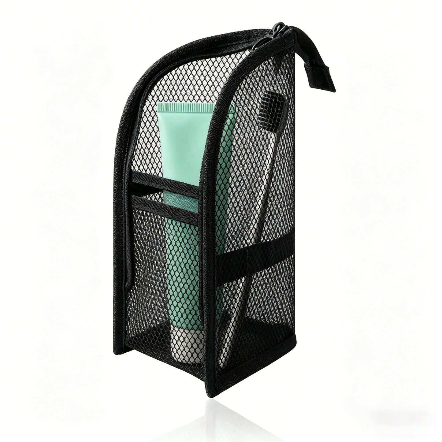 Standing Travel Toiletry Bag, Portable Mesh Cosmetic Organizer