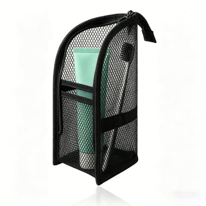 Standing Travel Toiletry Bag, Portable Mesh Cosmetic Organizer