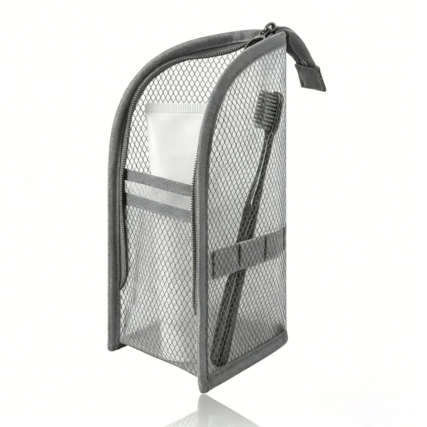 Standing Travel Toiletry Bag, Portable Mesh Cosmetic Organizer