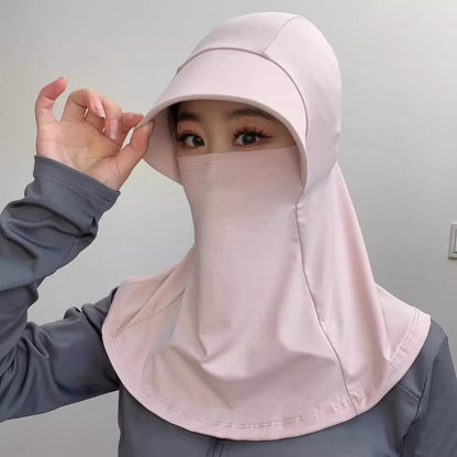 Cooling Breathable Balaclava Full Face Mask with Wide Brim Sun UV Protection Hood