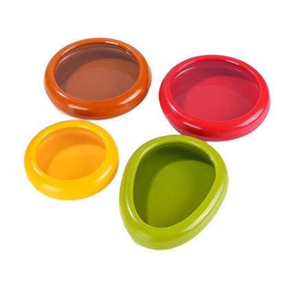 4Pcs Fresh Food Storage Containers – Reusable Produce Keepers for Avocados, Onions, Tomatoes & Garlic