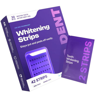42 Strips Purple Teeth Whitening Strips - Fast Dissolving Teeth Whitening Strips, Tooth Stain Treatment, Portable