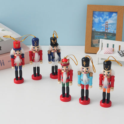 6pcs Nutcracker Ornaments Wooden Soldier Dolls Christmas Decorations