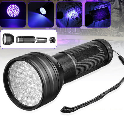 51-LED UV Purple Light Flashlight — Scorpion Detector, Counterfeit Currency Verifier, and Curing Light