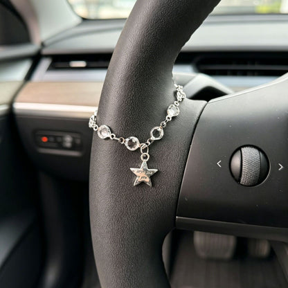 Faith-Inspired Crystal Cross Car Steering Wheel Charm