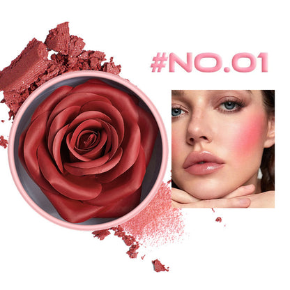 3D Rose Makeup Flower Petal Blush for Cheeks, Natural Glowing Redness Long Lasting Buildable Color