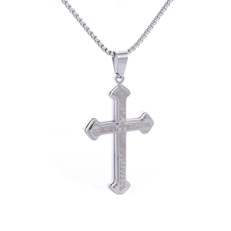 Saint St. Benedict Jesus Cross Pendant Necklace Men And Women Religious Christian Catholic Amulet Stainless Steel Jewelry