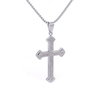 Saint St. Benedict Jesus Cross Pendant Necklace Men And Women Religious Christian Catholic Amulet Stainless Steel Jewelry
