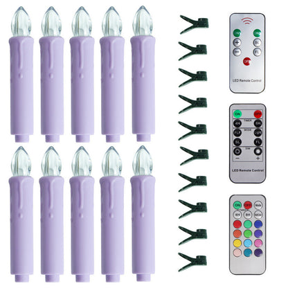 10Pack LED Flameless Candle Clip Lights with Remote,Batteried(AAA) Dimmable Lights
