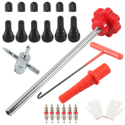 23PCS Tire Valve Stem Tool，Quick Change Valve Installer Kit