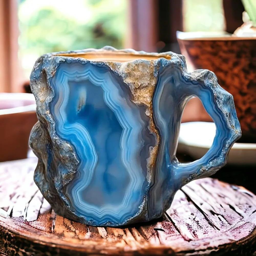 Natural Mineral Crystal Coffee Mug, Realistic 3D Mineral Crystal Coffee Mugs
