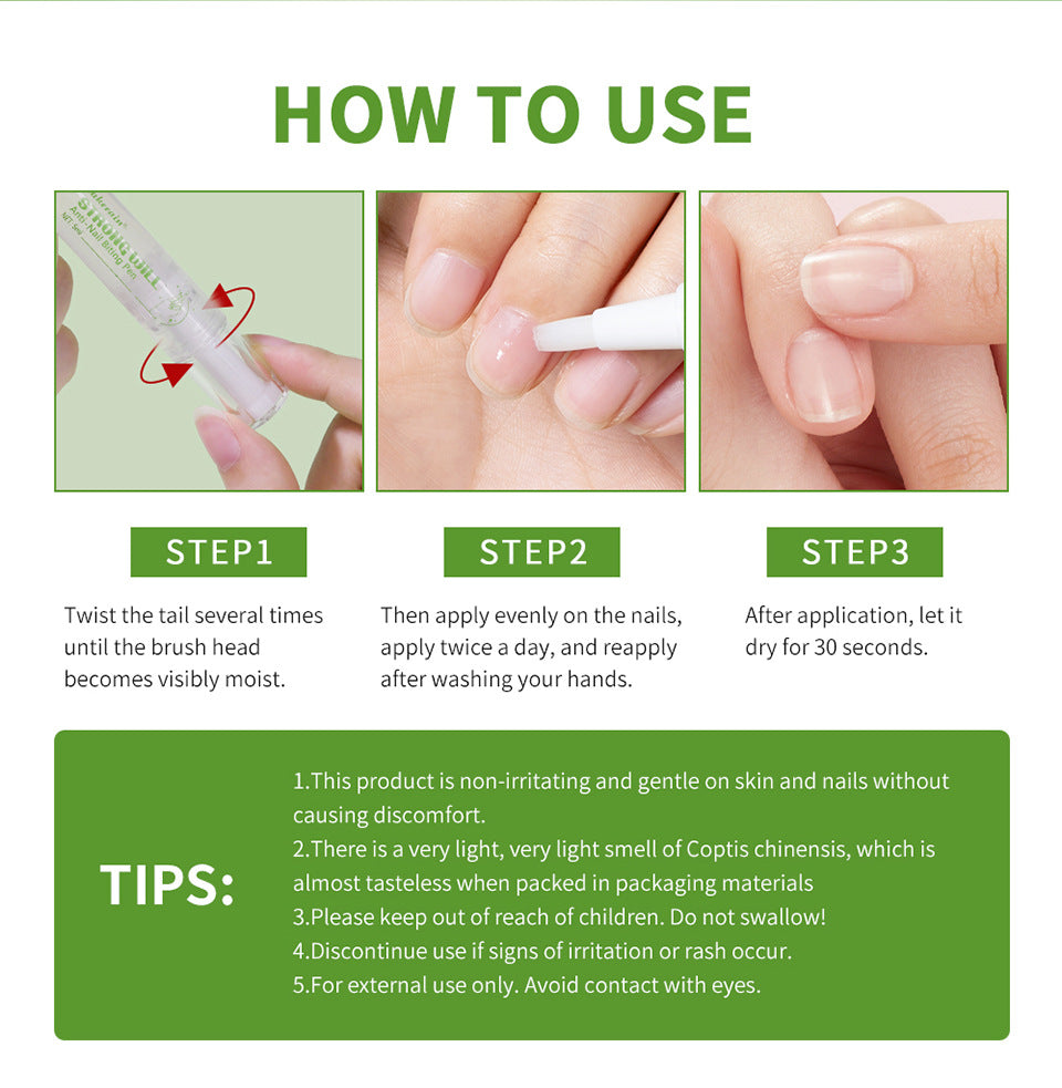 2Pcs Anti-Nail Biting Pen for Kids & Adults, Bitter Taste Nail Polish, 2-in-1 Nail Hardener & Daily Nail Care