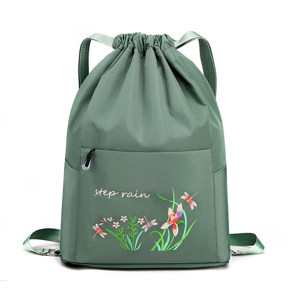 Foldable Women Drawstring Backpack, Shopping Bag, Waterproof Portable Travel Backpack