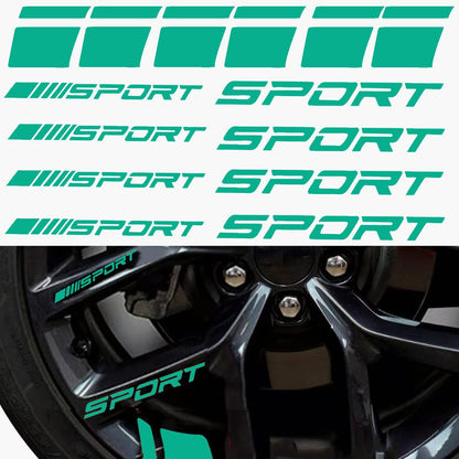 14pcs Car Decal Stickers,Wheel Rim Decal Sticker,Sport Logo Reflective Stickers