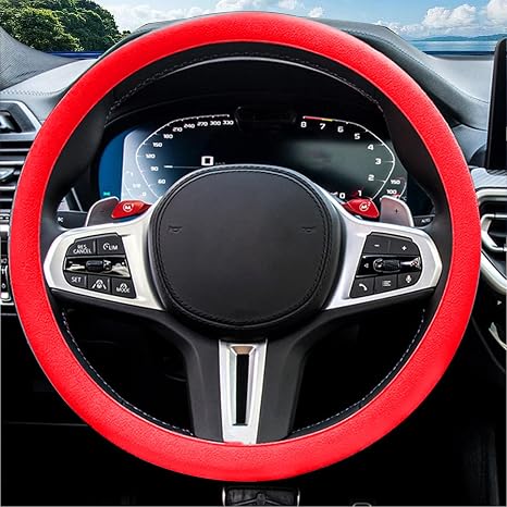 Silicone Car Steering Wheel Protective Cover, 33-40 CM Anti-Slip Soft Comfortable Steering Wheel Cover