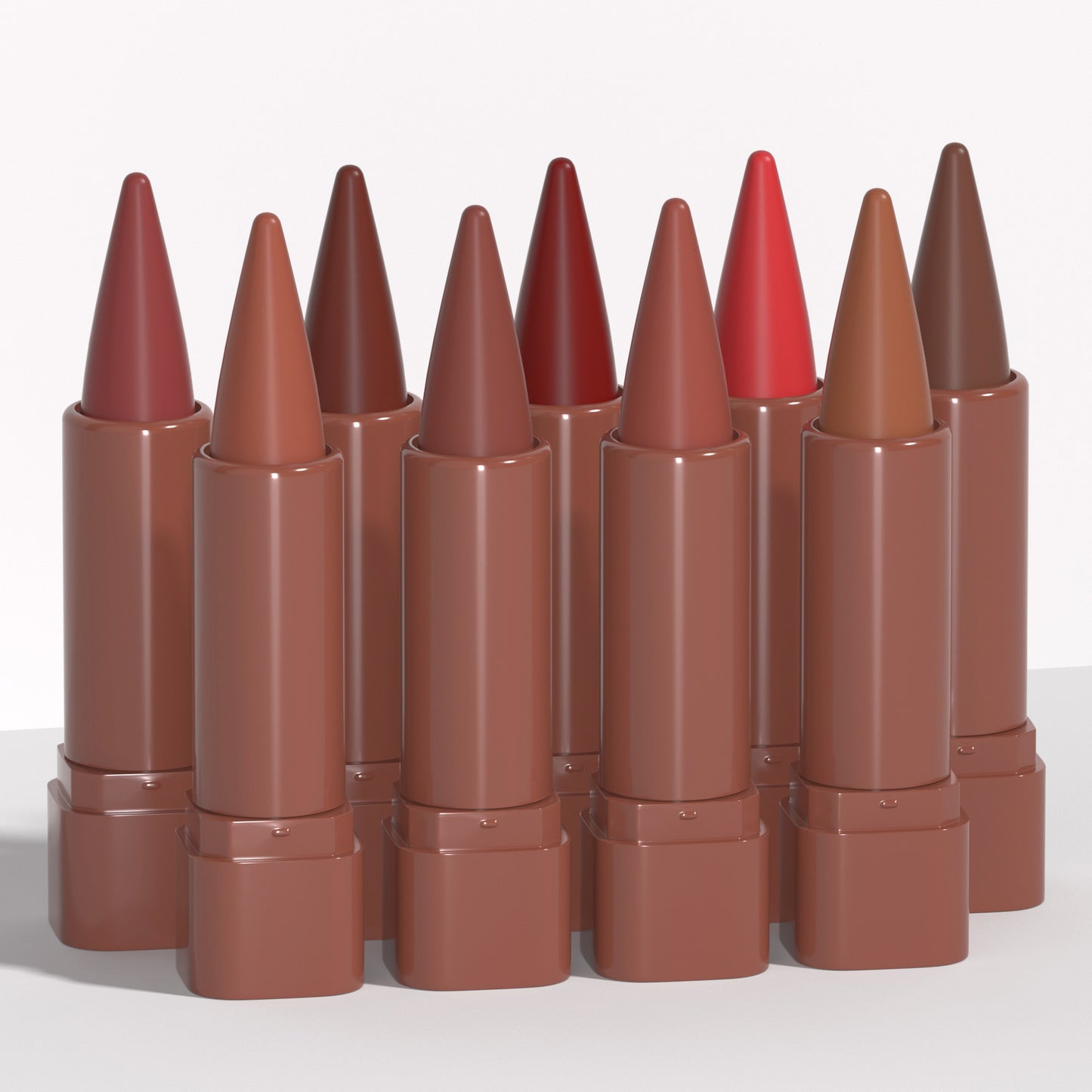 9Pcs/Set Crayon Matte Lip Liner Set,  Natural Longwear Lip Liner Pencil
