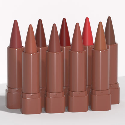 9Pcs/Set Crayon Matte Lip Liner Set,  Natural Longwear Lip Liner Pencil
