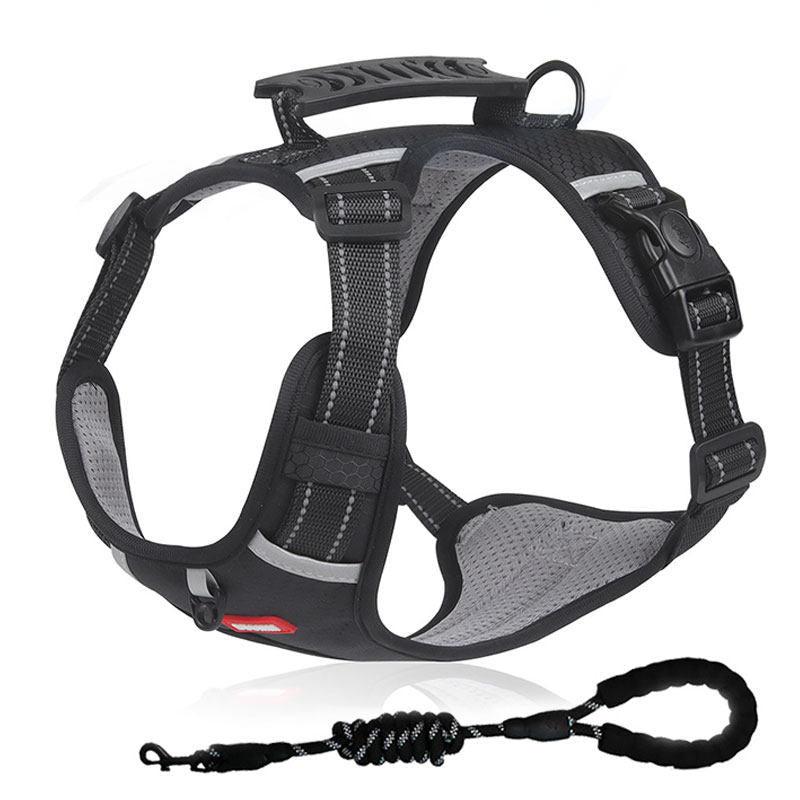 Dog Harness No Pull Adjustable Reflective,for Medium and Large Small Dog with Leash 59.06in