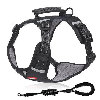 Dog Harness No Pull Adjustable Reflective,for Medium and Large Small Dog with Leash 59.06in