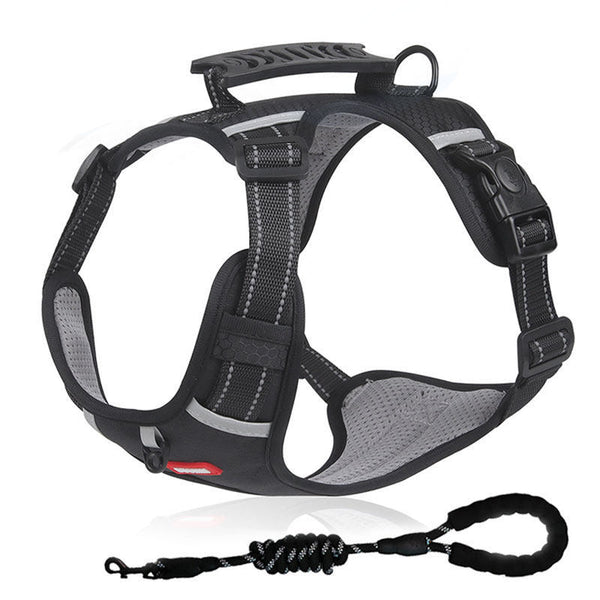 Dog Harness No Pull Adjustable Reflective,for Medium and Large Small Dog with Leash 59.06in
