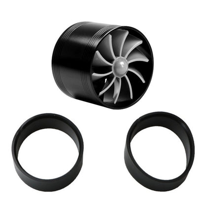 Car Air Intake Turbonator Dual Fan Turbine Super Charger Gas Fuel Saver Turbo