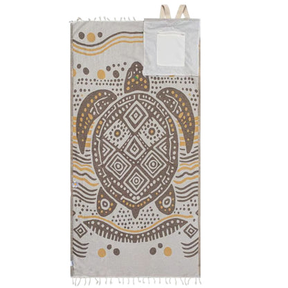 2-in-1 Convertible Towel & Backpack with Inner Zip Pocket & Sand-Repelling Fabric