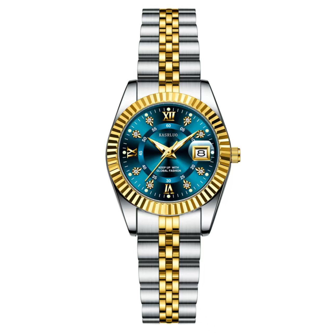 Luxury Watch for Woman Luminous Waterproof Date Stainless Steel Diamond Ladies Watch