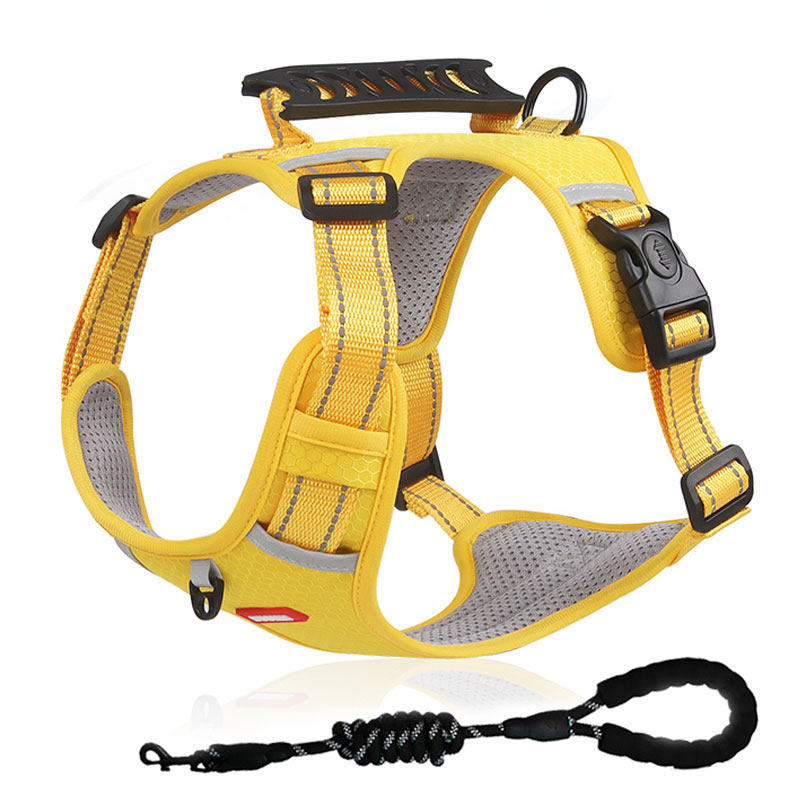 Dog Harness No Pull Adjustable Reflective,for Medium and Large Small Dog with Leash 59.06in