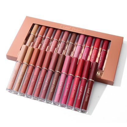 12 Pcs Lip Gloss Set with Glossy and Soft Brush Non-Sticky Moisturizing Lipgloss