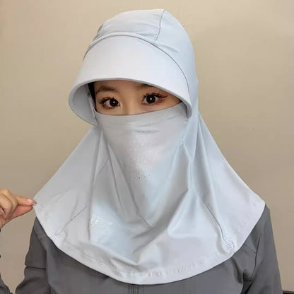 Cooling Breathable Balaclava Full Face Mask with Wide Brim Sun UV Protection Hood