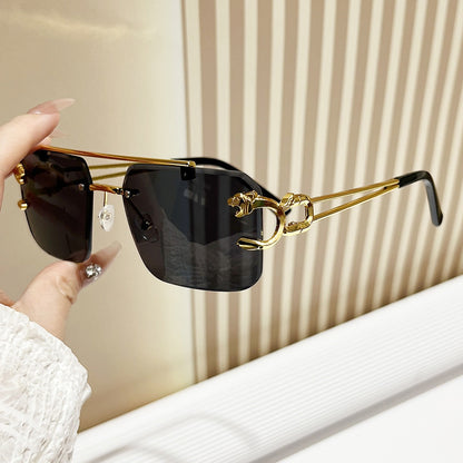 Men's 6-Pair Metal Rimless Sleek Rectangular Trendy Sunglasses