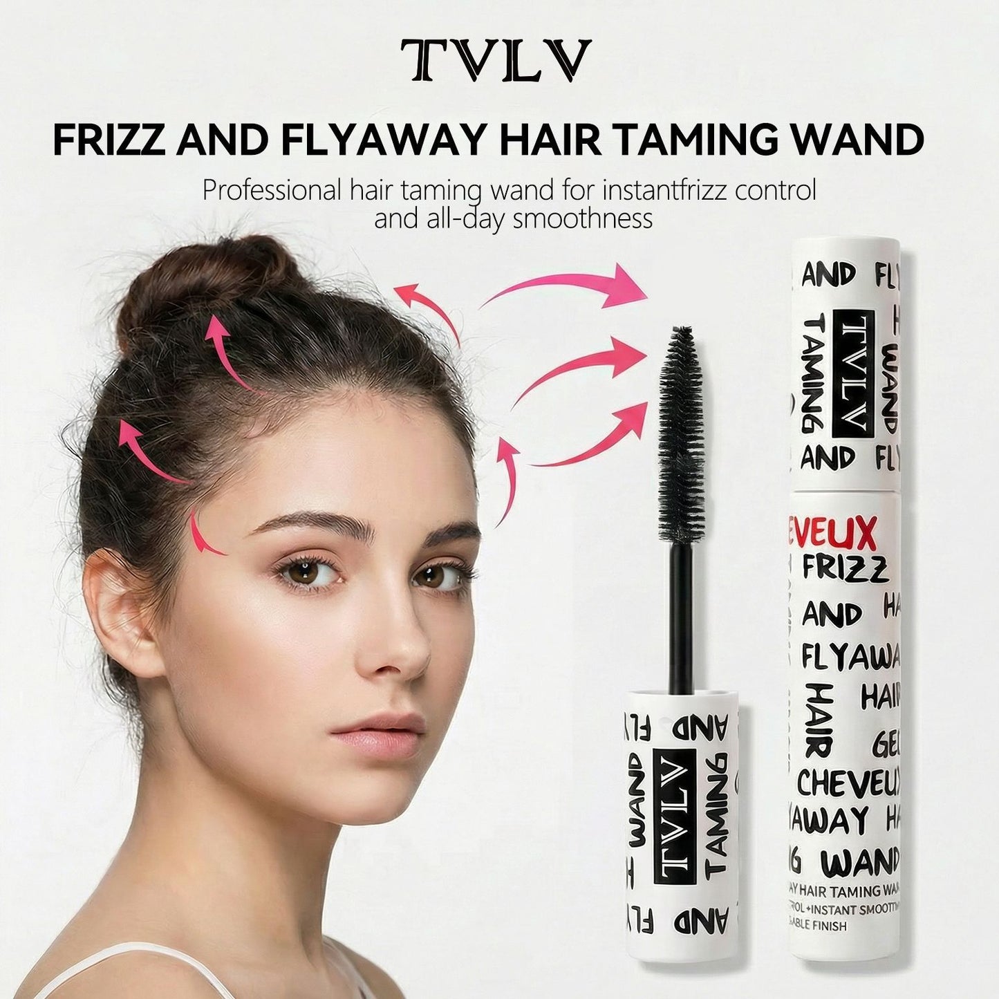 2Pcs Frizz & Flyaway Hair Taming Wand – Lightweight Gel Control Stick for Smooth