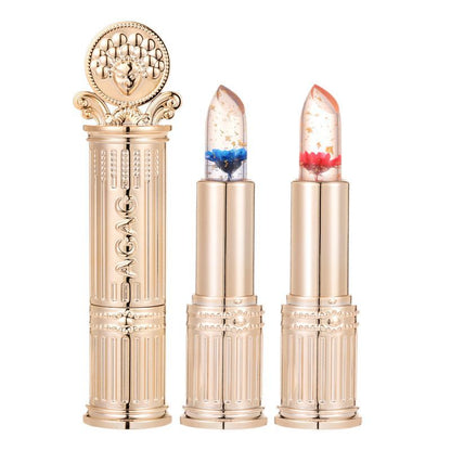 2Pcs Flower Color Changing Lipstick Set Temperature Change Moisturizer,Clear Jelly Lipstick Color Changing