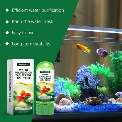 2 Bottles Powerful Aquarium Water Purification Tablet,Water Purification Tablets for Fish Tank