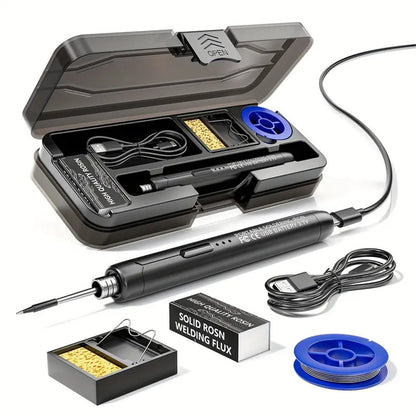 Cordless USB Rechargeable Portable Soldering Iron Kit, 3-speed Temperature Adjustable