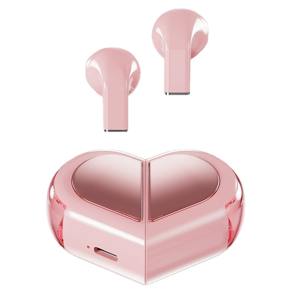 Heart Wireless Earphone, Cute Invisible Earbuds Wireless Bluetooth for Small Ears Canals