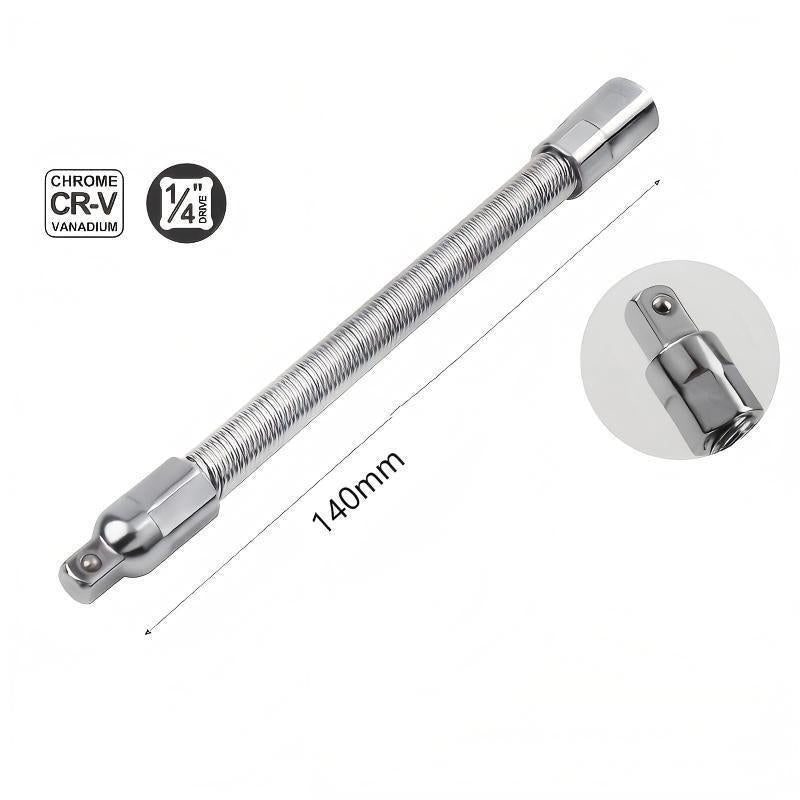 Flexible Socket Extension Bar Set, 360 Flex Rod for Impact 1/4 3/8 1/2 Inch Bendable Drive Extension Rods