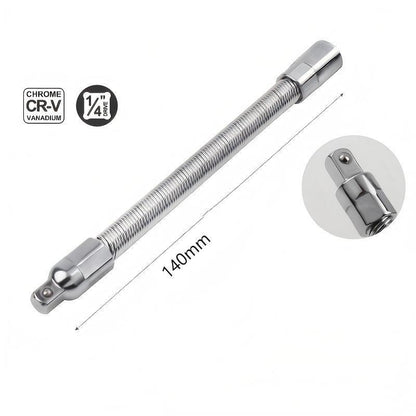 Flexible Socket Extension Bar Set, 360 Flex Rod for Impact 1/4 3/8 1/2 Inch Bendable Drive Extension Rods