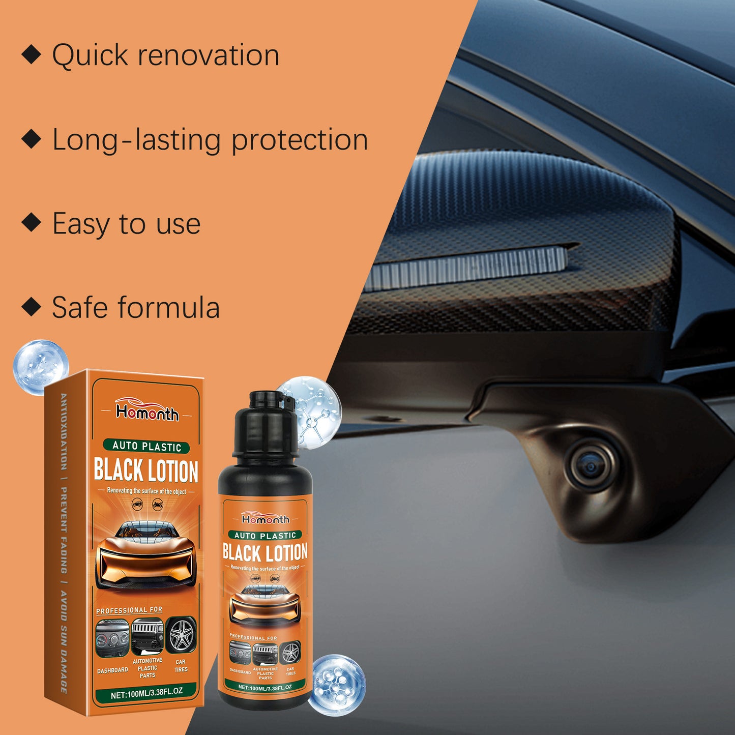 Automobile Beauty Restoration and Repair Blackening and Shining Care Plastic Refurbishing Agent 100ml