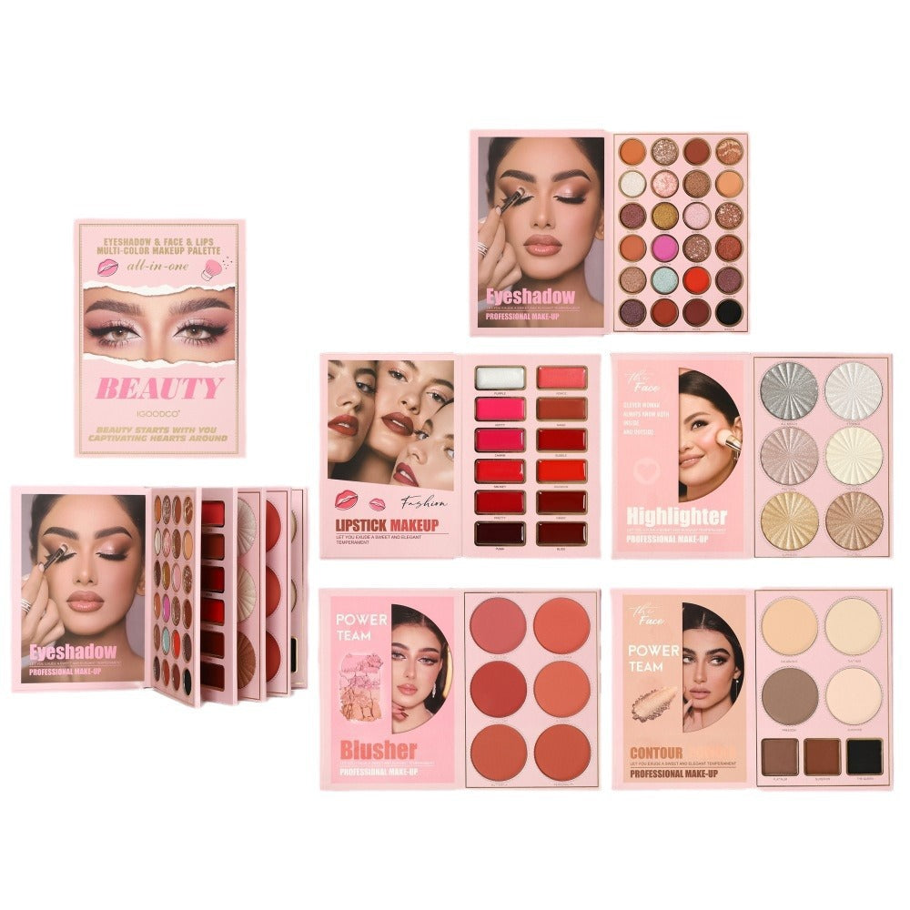 Makeup Book Palette, 5-Layer Book-Style Foldable Makeup Gift Set, 55-Color Eyeshadow Palette