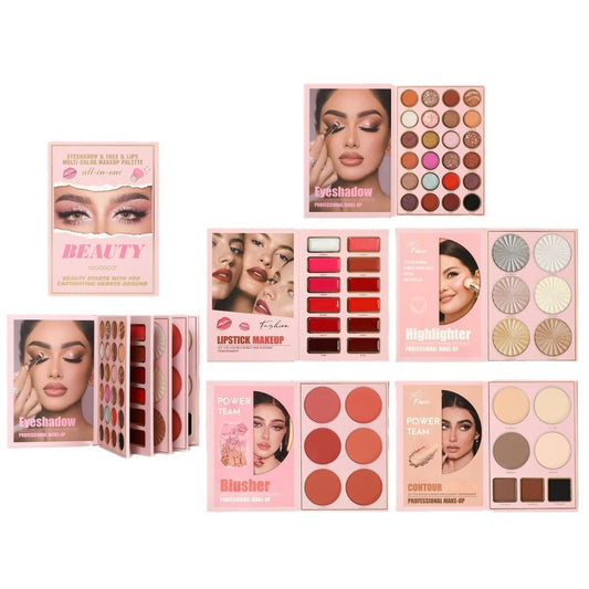 Makeup Book Palette, 5-Layer Book-Style Foldable Makeup Gift Set, 55-Color Eyeshadow Palette