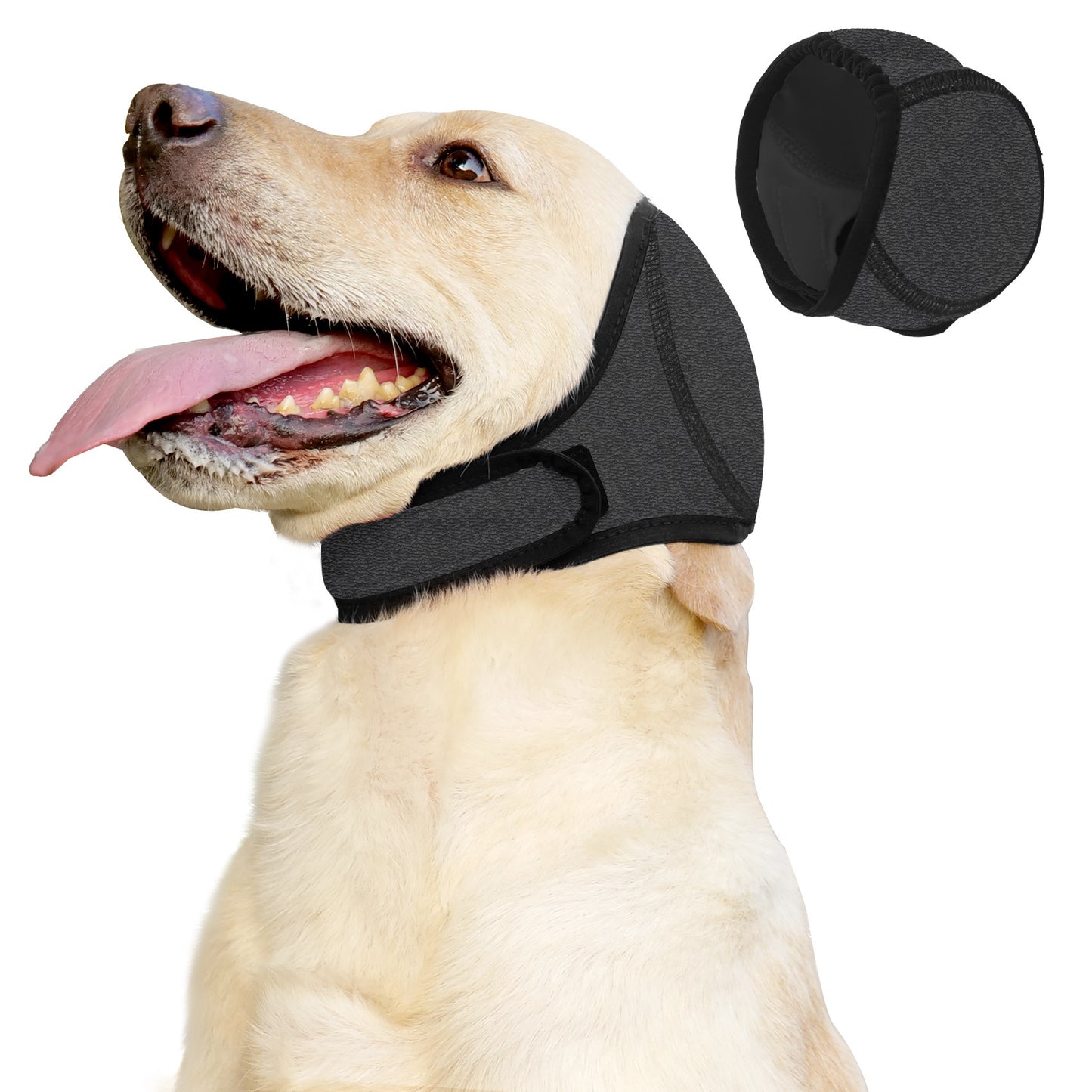 Dog Ear Muffs & No Shake Ear Wrap, Bathing, Drying & Noise Anxiety Relief
