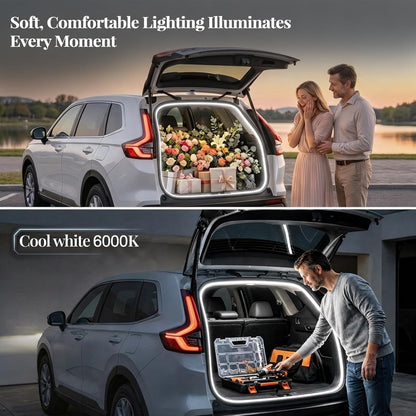 6.7FT Car Trunk LED Strip Light, Silicone Waterproof Flexible Trunk Cargo Ambient Lamp, Bright Cargo Embedded Lighting for Cars