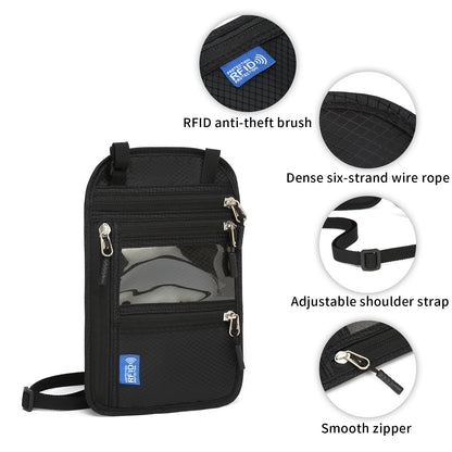 RFID Blocking Passport Holder, Multi-Passport Pouch, Easy to Conceal Travel Pouch