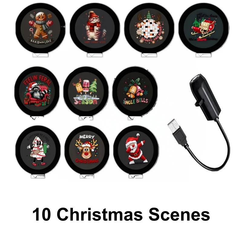 Plug-&-Play HD Christmas Projector – 6 or 10 Festive Scenes