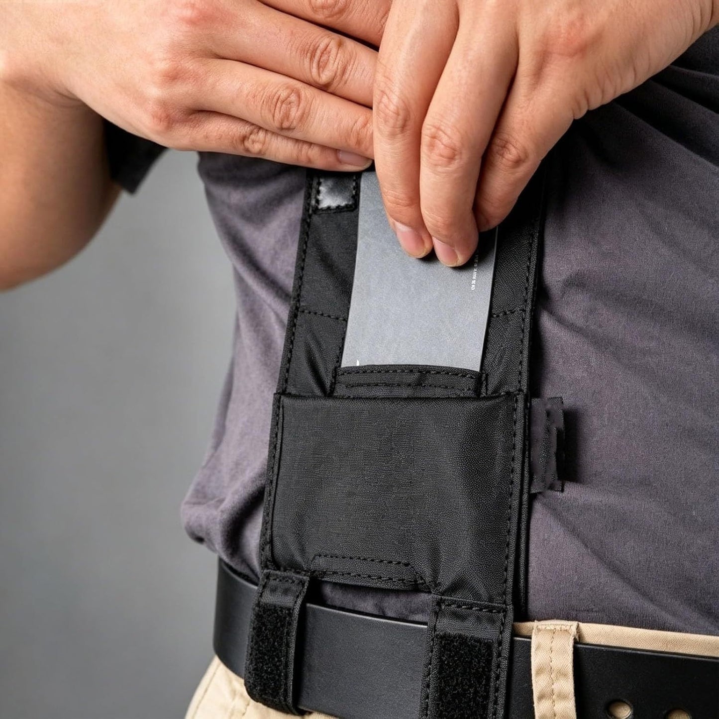 Black Tactical-Style Belt Pouch Quick Access Wallet