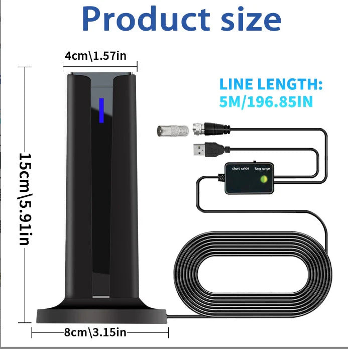 Digital TV Antenna for Smart TV Indoor with 360° Long Range Reception